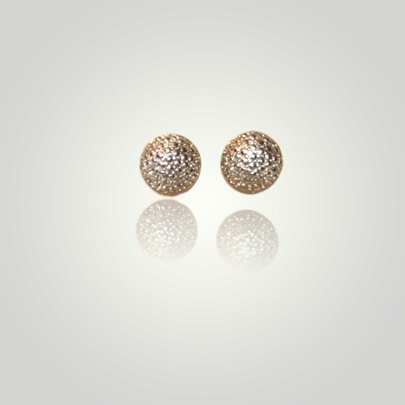 3 for $15-Round "Bubbled" Silver Studded Earrings. - Picture 1 of 4